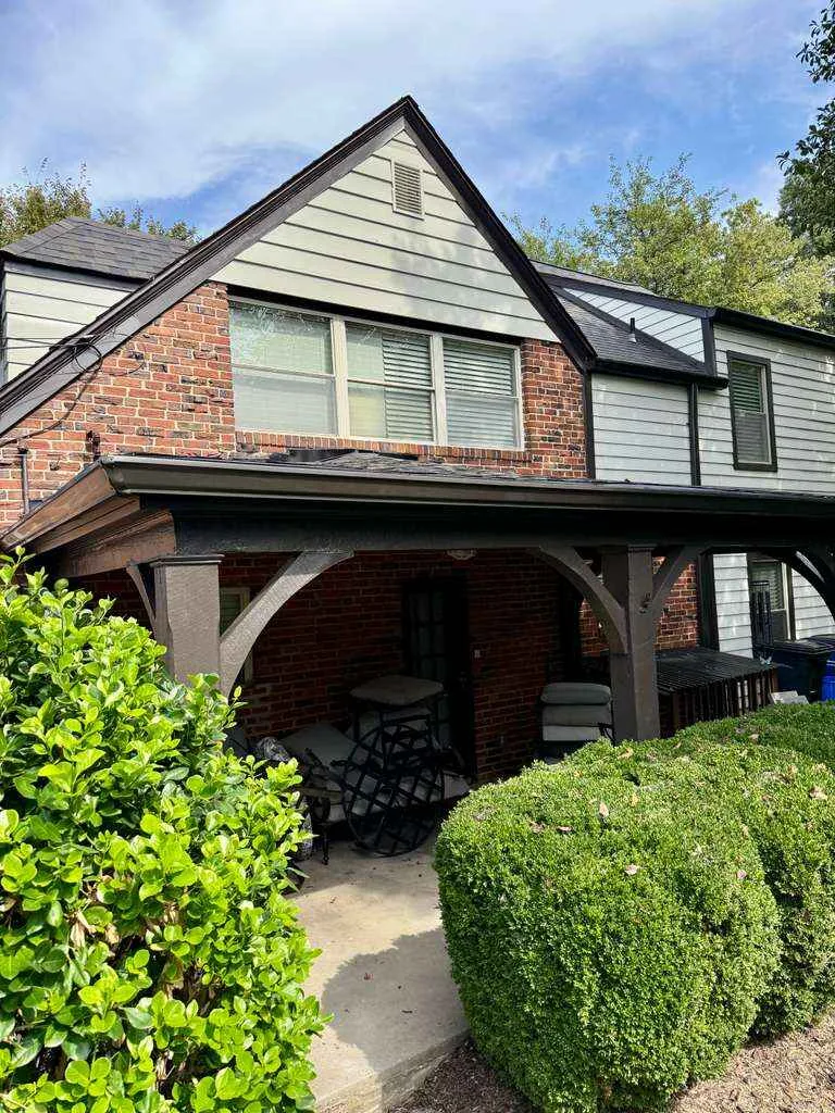 Home exterior showing newly installed seamless gutters